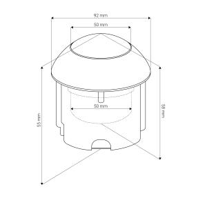 CP Dome button for Pushflo cistern (single flush) 91mm dia