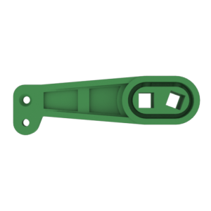 Green plastic lift-arm, 64mm (2 1/2") C/S
